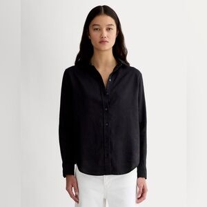 Everlane THE MUST-HAVE SHIRT IN LINEN Button Down 12 Black Classic Relaxed Fit